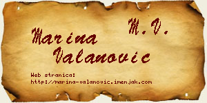 Marina Valanović vizit kartica
